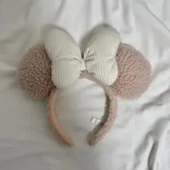 ディズニー　ミニー　ボアカチューシャ　ピンク　冬季限定