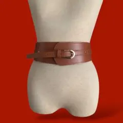やま様◎バックル太ベルト ゴムベルト キャメル レトロコーデ y2k ビンテージ