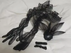 ​【ヴィンテージ】 レース手袋 髪飾りセット レトロ