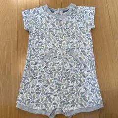 【美品】プチバトー　グレー 動物柄　ロンパース 12m/74cm