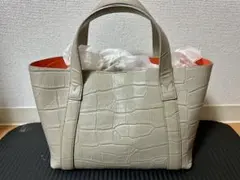 グレー クロコ型押し トートバッグ
