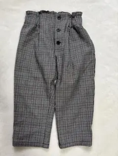 GU チェック　ズボン　90 黒