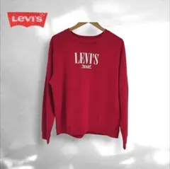 Levi's ツーホース ロゴプリント ラグランスウェット M 赤 リーバイスのサムネイル