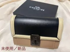 COACH／二つ折り財布／新品／完売品／ハットン ウォレット ブラック
