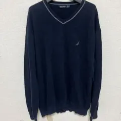 NAUTICA Vネックニットセーター コットン100%のサムネイル