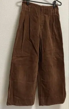 Zara ブラウン コーデュロイ ワイドパンツ