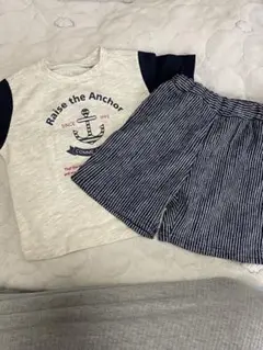 COMMECAISM アンカー柄 Tシャツとショーツセット子供服 ベビー服