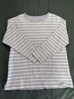 UNIQLO 長袖カットソー ボーダー パープル 120cm