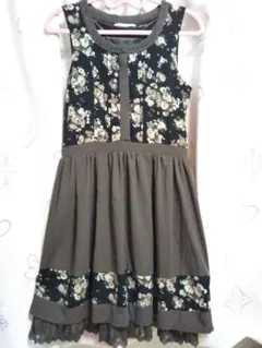 used アクシーズファム バラ ブラウン レース ワンピース