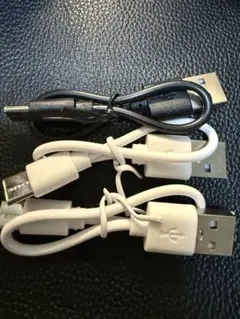 USB充電ケーブル 3本セット ホワイト ブラック約10cm