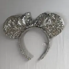 シルバー スパンコール ミニーちゃんのカチューシャ