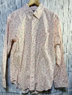 定価7590円　ほぼ新品 Lands' End M 長袖シャツ ピンク模様