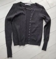 ZARA ダークグレー ケーブル編み カーディガン M