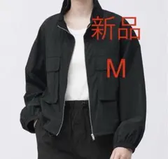 新品　ジーユー　テックダブルポケットブルゾン　黒　Мサイズ