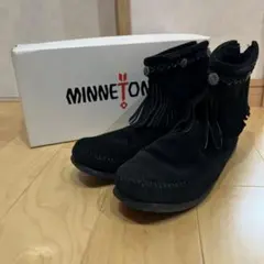 ミネトンカ　フリンジバックジップ　7インチ美品