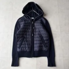 マッキントッシュフィロソフィー キルティング ニット切替 パーカー 紺 38