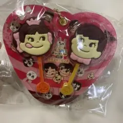 ぺこちゃん　チョコストラップ　ミニチュアキーホルダー