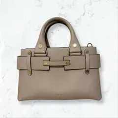 K0013 サマンサタバサ ハンドバッグ ベージュ レザー 自立型 通勤