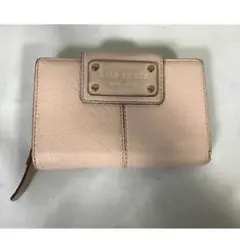 美品本物ケイトスペード本革レザーラウンドファスナージップ財布サイフ白ホワイト