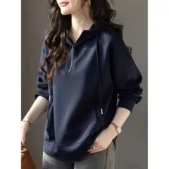 ジッパー フード付き パーカー おしゃれ度高め 2色 カジュアル レディース