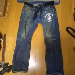 A BATHING APE デニムパンツ ロゴプリントのサムネイル