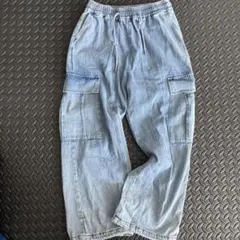 LTXC ライトブルー カーゴパンツ ゴムウエスト　140