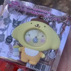 サンリオ　フォトバッジ付きマスコット　ポムポムプリン