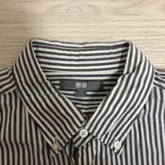 UNIQLO ユニクロ　ストライプ　長袖シャツ　Ｌサイズ　グレー
