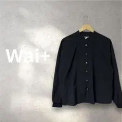 【希少コラボ】シップス Wai+ バンドカラー ボリューム袖ブラウス