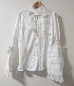 ロリータワンピース 白 ヴィンテージシフォンドレス【出品6/28まで 
