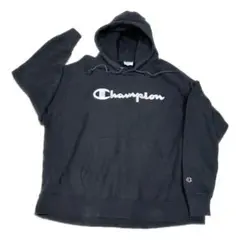 Champion☆黒☆パーカー☆リバースウィーブ☆ロゴ刺繍☆お値下げ致しました☆
