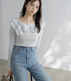 SNIDEL プリーツドッキングプルオーバー