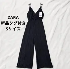 新品タグ付き ZARA ザラ サテンストラップジャンプスーツ オールインワン Sのサムネイル