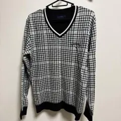 キャロウェイアパレル チェック柄 Vネック ニットセーター セーター 保温