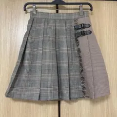 OLIVE des OLIVE チェック柄プリーツスカート フリーサイズ