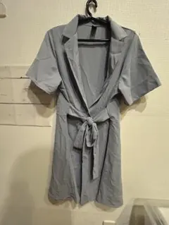 SHEIN Dazy 半袖シャツワンピース M ライトグレー 服