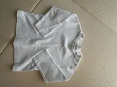 バーバリーTシャツホワイト 長袖 Tシャツ 2ボタン80cm