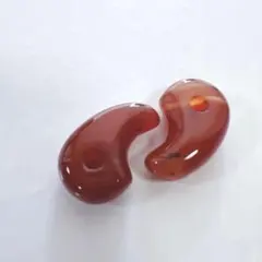 ev219/天然石　パーツ　瑪瑙　勾玉　2個