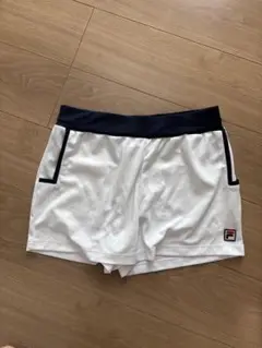 FILA ショートパンツ ホワイト/ネイビー　L