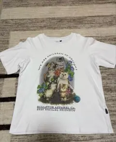 SCULPTOR 半袖Tシャツ KittenFriends 猫 ホワイト Sのサムネイル