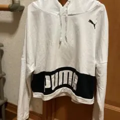 PUMA フード付きクロップドパーカー ホワイト