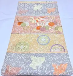 高級 袋帯 正絹 六通柄 パステルカラー 唐織 色無地 訪問着 約90万円