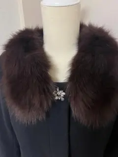 3way★新品タグ付★茶色ファー黒ウールコート★プロポーションボディドレッシング