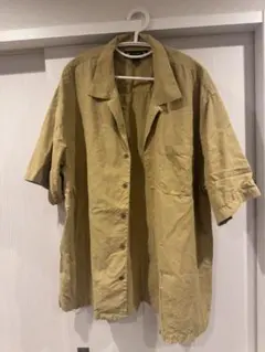 し*ん様 古着 ベージュ 開襟 半袖シャツ XL