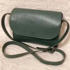 極美品 イルビゾンテ レザー ショルダーバッグ フラップ グリーンのサムネイル