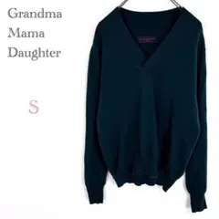 ◆グランマママドータ【S】カシミヤニットセーター Vネックトップス シンプルのサムネイル