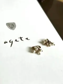 agete K10 淡水パール ピアス チャーム - メルカリ