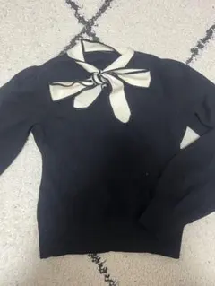 an Another Angelus 黒 リボン付き長袖ニット