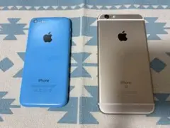 iPhone 5c（ブルー）とiPhone6s（ゴールド）2台セット
