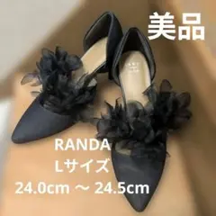RANDA シフォンフラワーセパレートパンプス